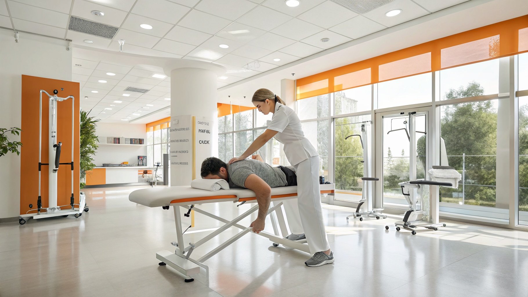 Ambiente profissional de fisioterapia com atendimento especializado