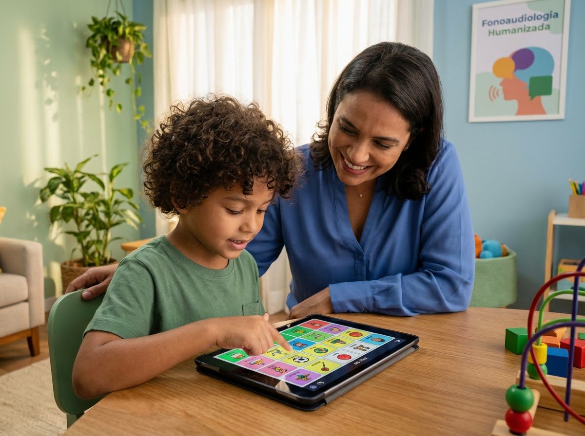 Comunicação alternativa com tablet